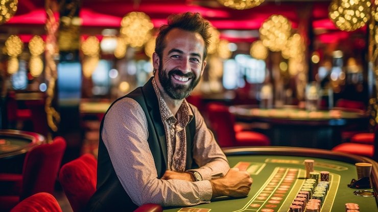 Meja Lightning Baccarat dengan dealer profesional di studio catur77